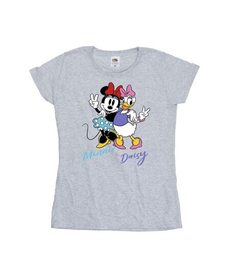 Disney T-shirt en coton Minnie Mouse et Daisy Femme/Ladies (Gris sportif) - UTBI33596