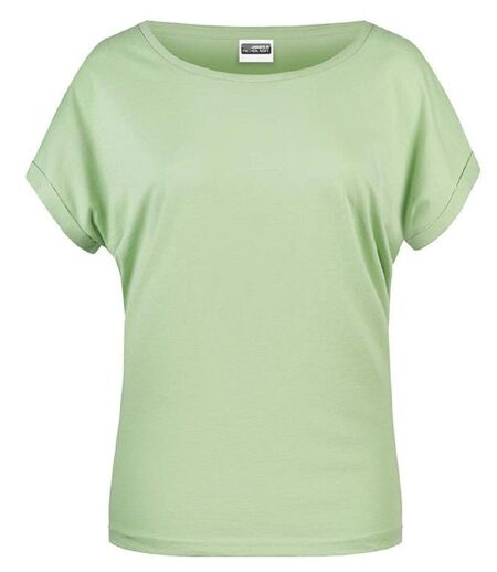 T-shirt BIO col bateau - Femme - 8005 - vert pastel