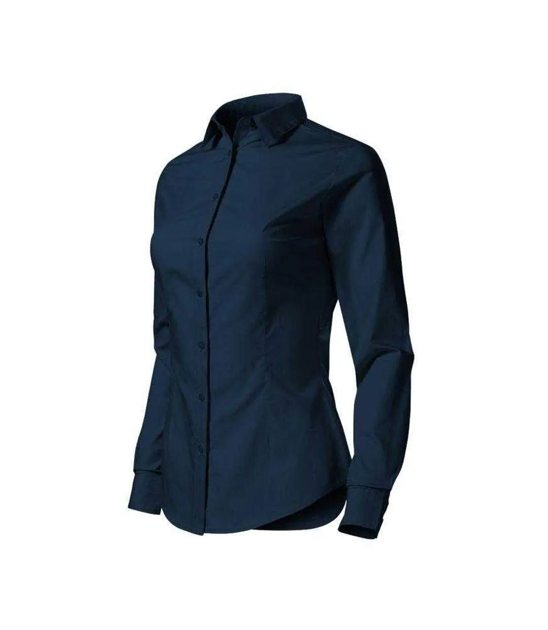 Womens/ladies Tailored Shirt Navy Blue Malfini-4