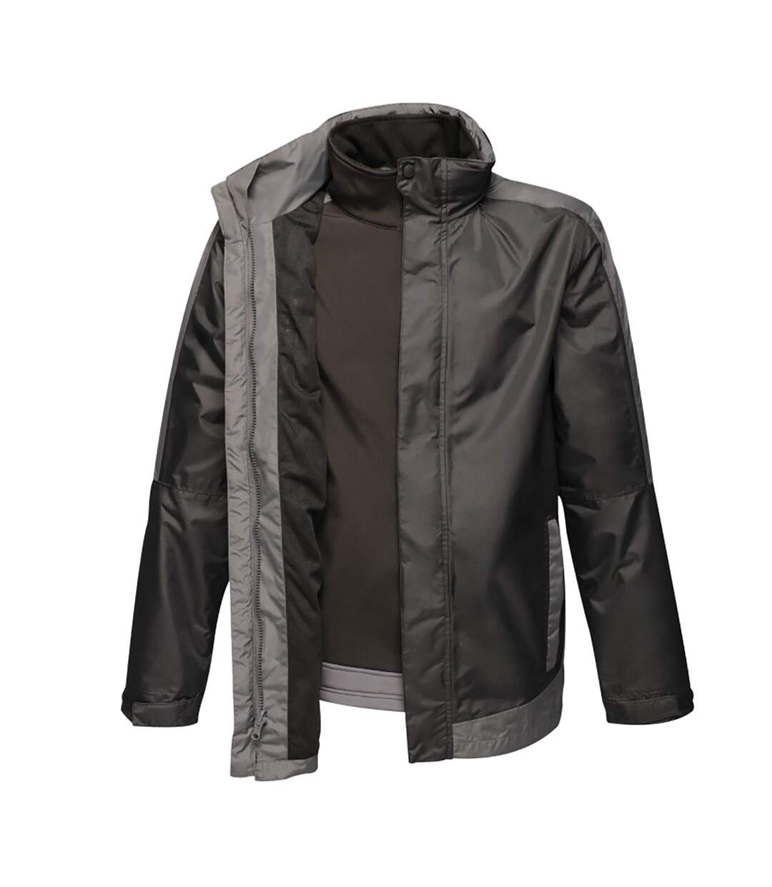 Regatta Mens Contrast 3 In 1 Jacket (Black/Seal Grey) - UTRG4095