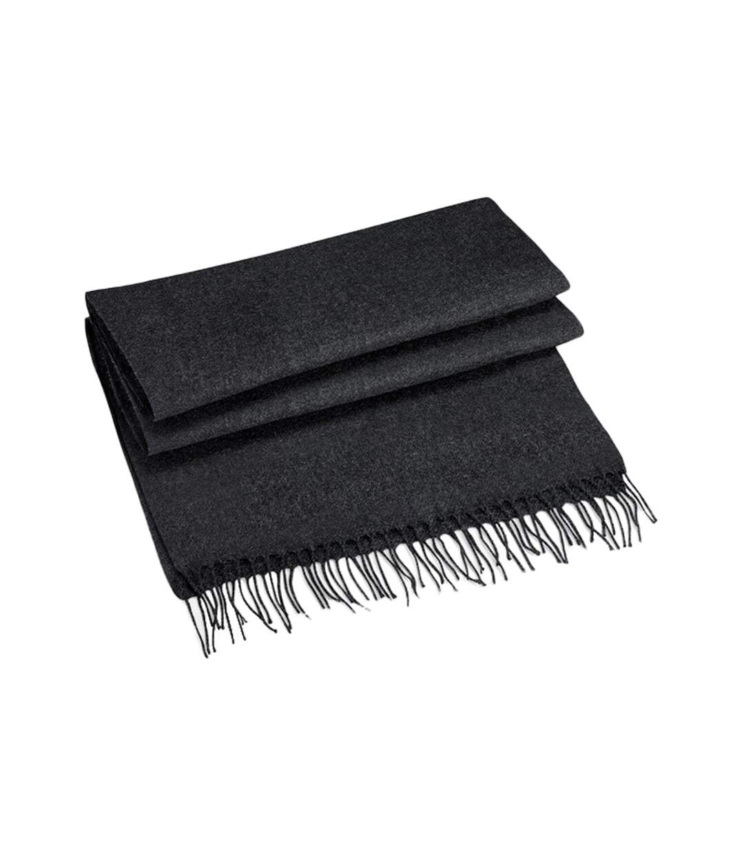 Unisex classic woven oversized scarf one size charcoal Beechfield-1