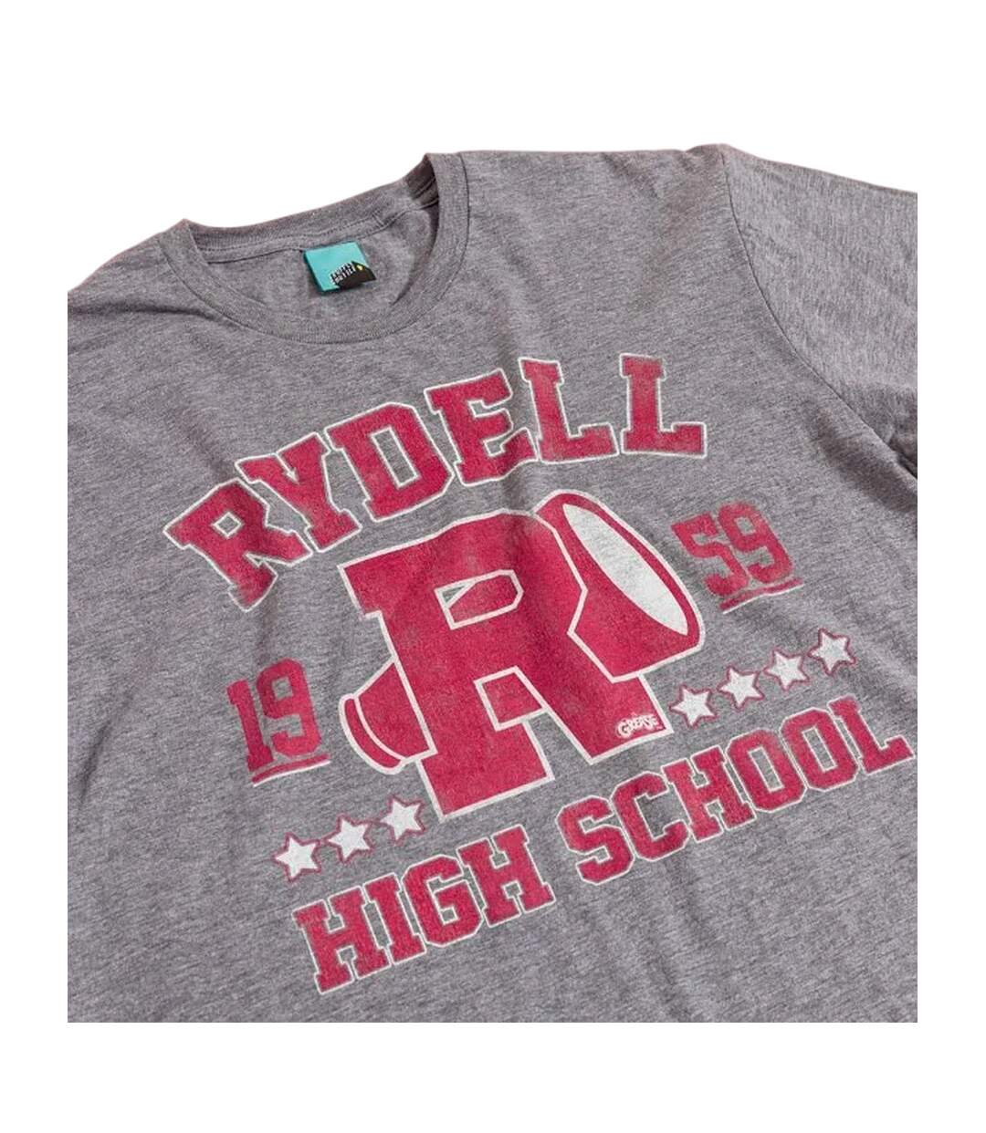 T-shirt Rydell High School Adulte Gris Athlétique Chiné Grease-3
