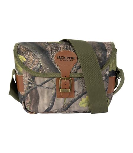 Oak Leaf Leather Trim Camo Cartridge Bag One Size Oak Camo Jack Pyke