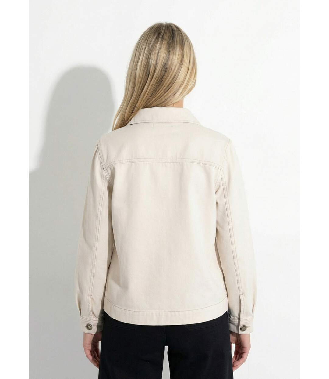 Veste worker boutonnée en jean-2