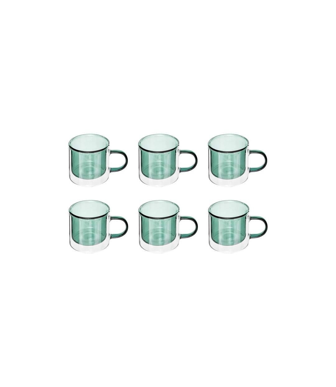 Lot de 6 Mugs en Verre Lexi 25cl Émeraude-1