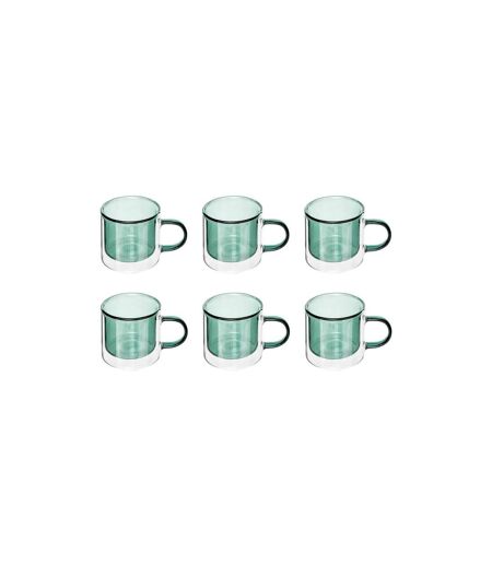 Lot de 6 Mugs en Verre Lexi 25cl Émeraude