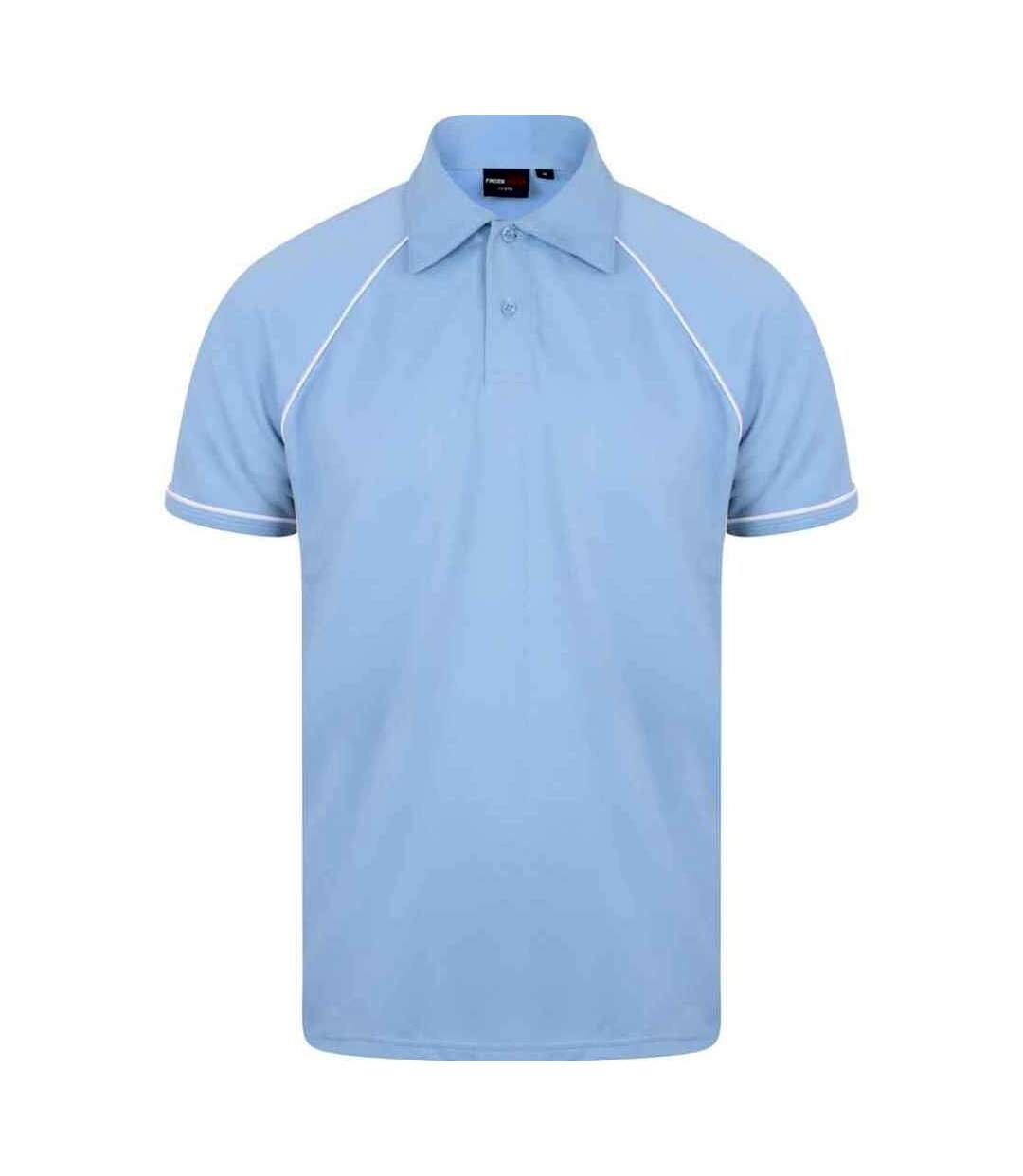 Polo performance hommes ciel / bleu marine / blanc Finden and Hales Finden and Hales