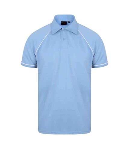 Polo performance hommes ciel / bleu marine / blanc Finden and Hales