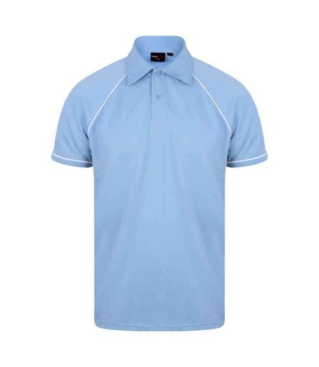 Polo performance hommes ciel / bleu marine / blanc Finden and Hales Finden and Hales