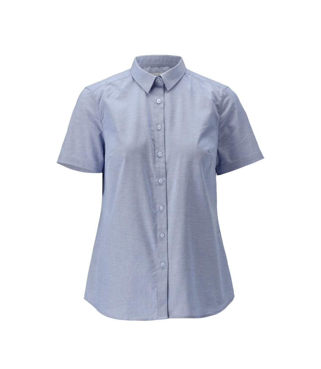 Womens/ladies Frontline Oxford Short-sleeved Shirt Light Blue Mascot-1