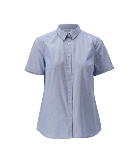 Womens/ladies Frontline Oxford Short-sleeved Shirt Light Blue Mascot
