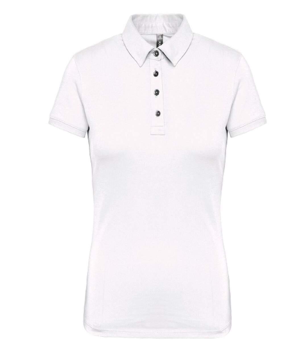 Polo jersey manches courtes - Femme - K263 - blanc