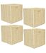 Lot de 4 Cubes de rangement tressés pliables - 30 x 30 cm - Beige-1