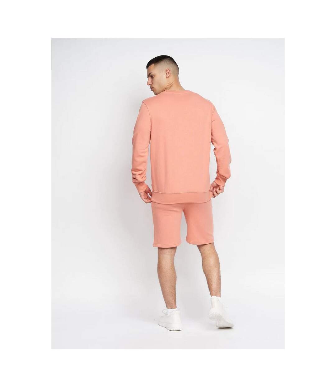 Crosshatch Mens Wayland Crew Neck Sweatshirt (Coral)