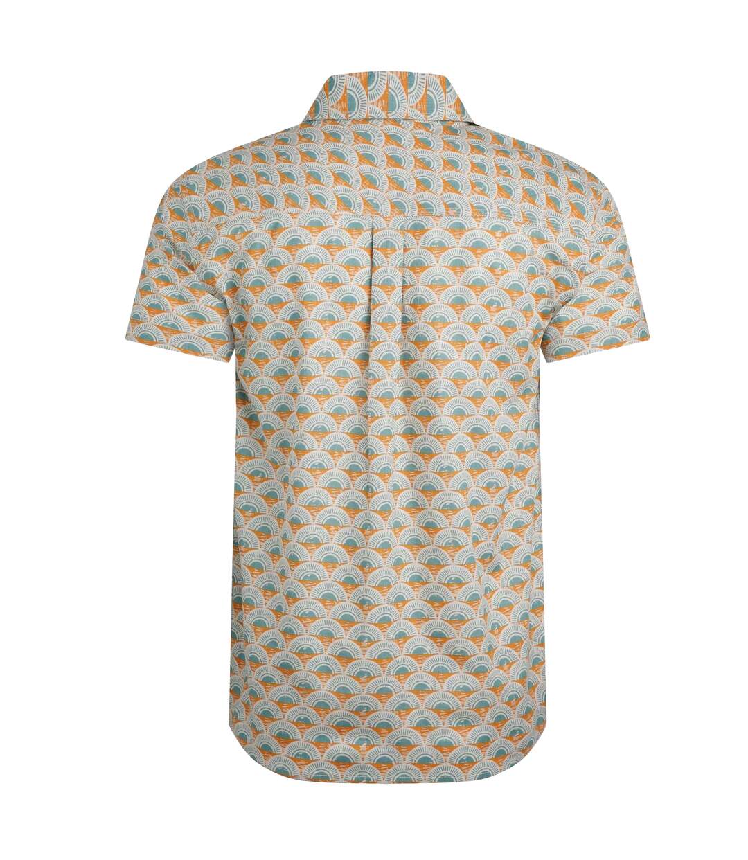 Mens faraway shell organic cotton shirt caramel Weird Fish-2