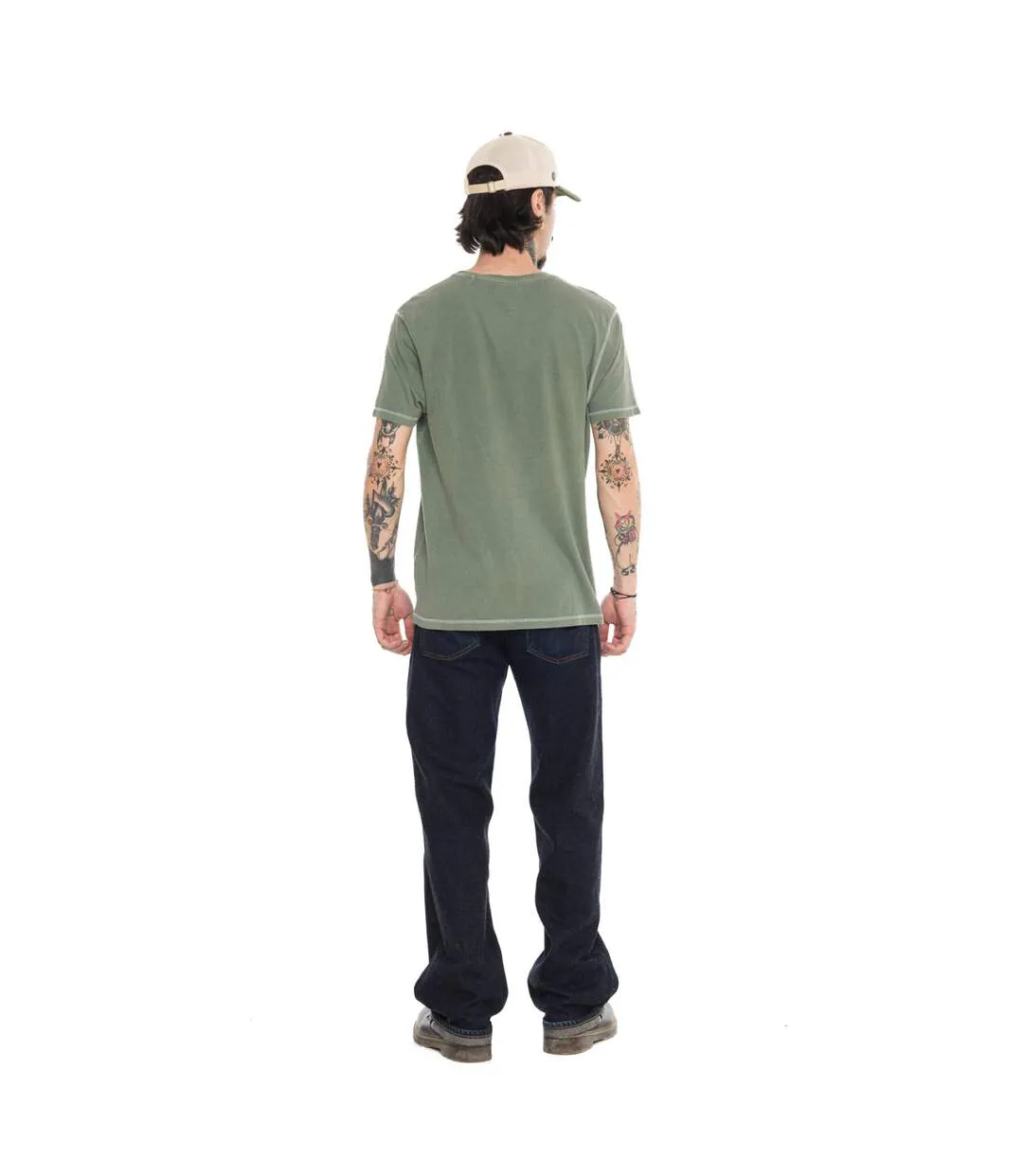 T-shirt homme regular col rond maille piquée et print devant Flesh Vondutch-4