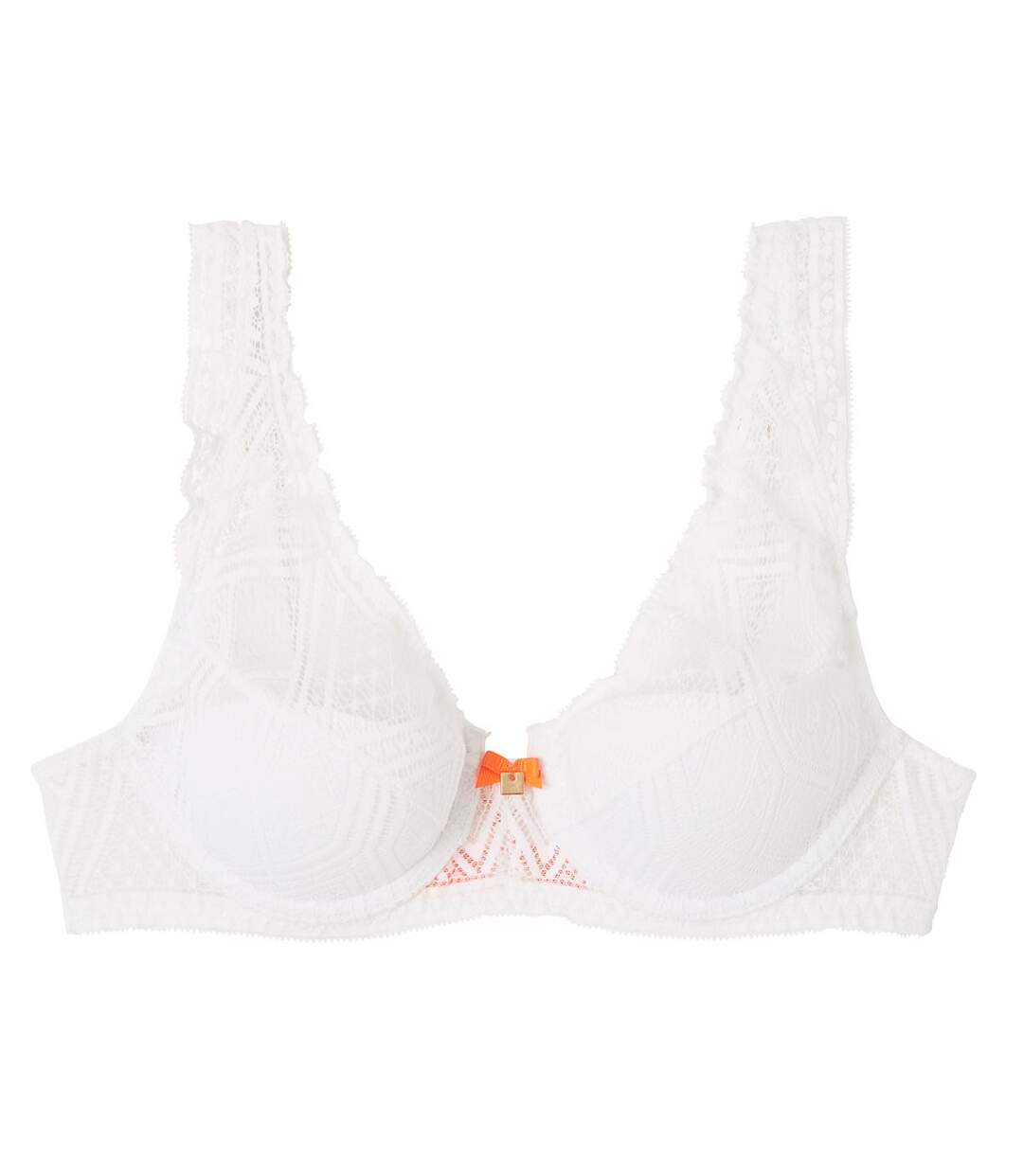 Soutien-gorge ampliforme en dentelle recyclée blanche Lima-1