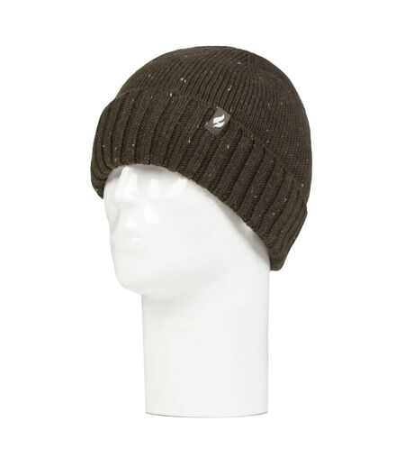 Warm Ribbed Cuff Beanie Hat for Men | Fleece Lined Chunky Winter Hat