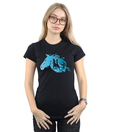 Disney Femme/Les femmes - Frozen 2 Nokk - T-shirt en coton avec silhouette (Noir) - UTBI21760