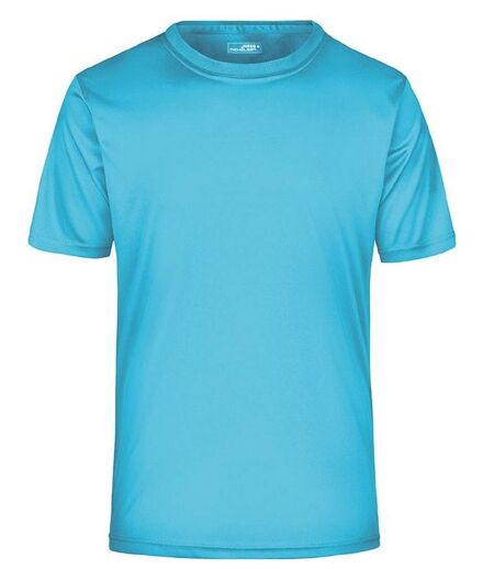 t-shirt respirant JN358 - bleu turquoise - col rond - Homme