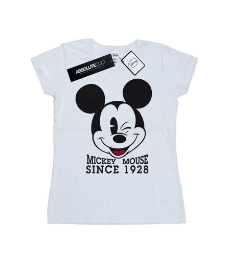 Disney T-shirt en coton Femmes/Ladies Mickey Mouse Since 1928 (Blanc) - UTBI30949