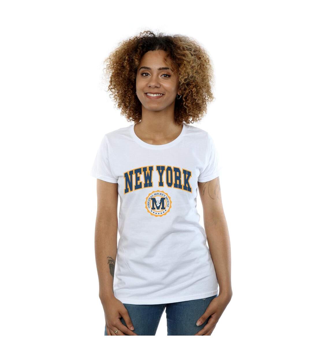Disney Femme/Les femmes Mickey Mouse New York Seal - T-shirt en coton (Blanc) - UTBI33008-2