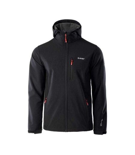 Veste Softshell Caen Homme Noir Orange Sanguine Hi-Tec