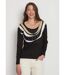 Pull court jacquard strassé col rond-1