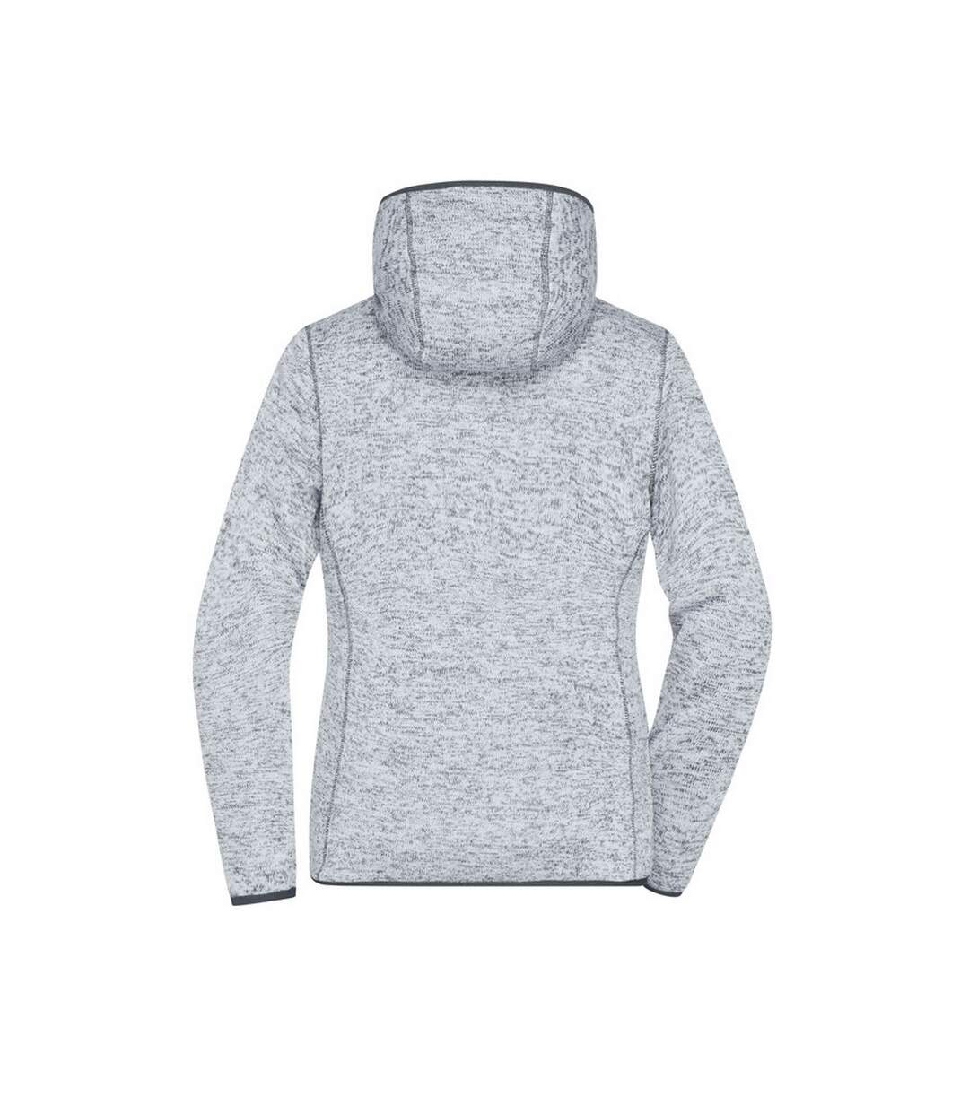 Sweat À Capuche Femme Carbone Gris Clair Chiné James And Nicholson-2