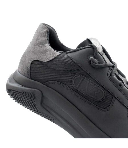 Mens Pacific 2.0 Leather Chunky Flat Trainers Black Lavair