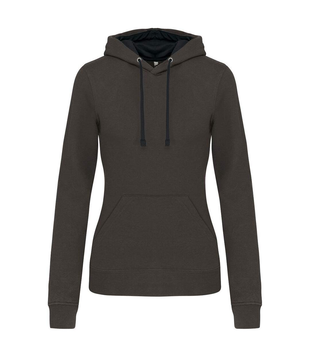 Sweat à capuche contrastée - Femme - K465 - gris foncé et noir