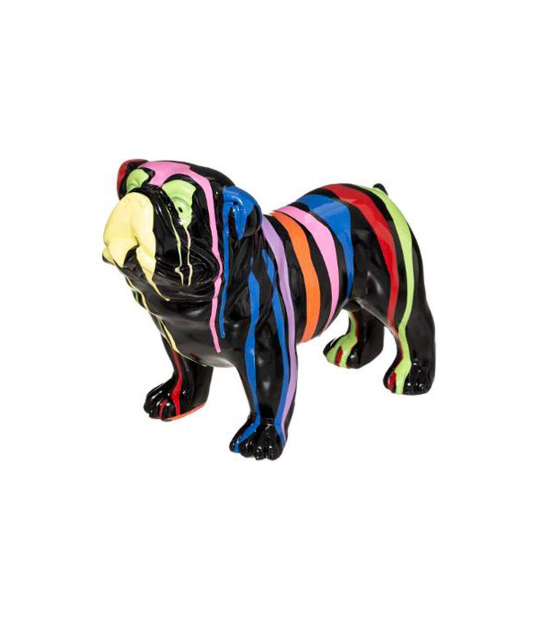 Statuette Déco Chien Peint 25cm Noir-1