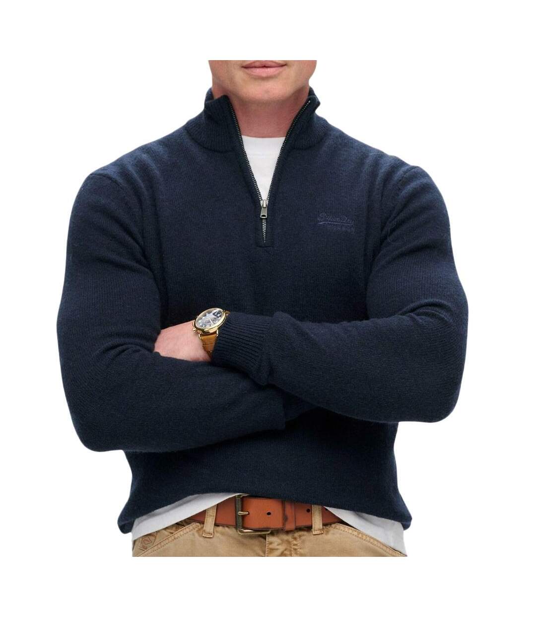 Pull noir homme superdry essential-1