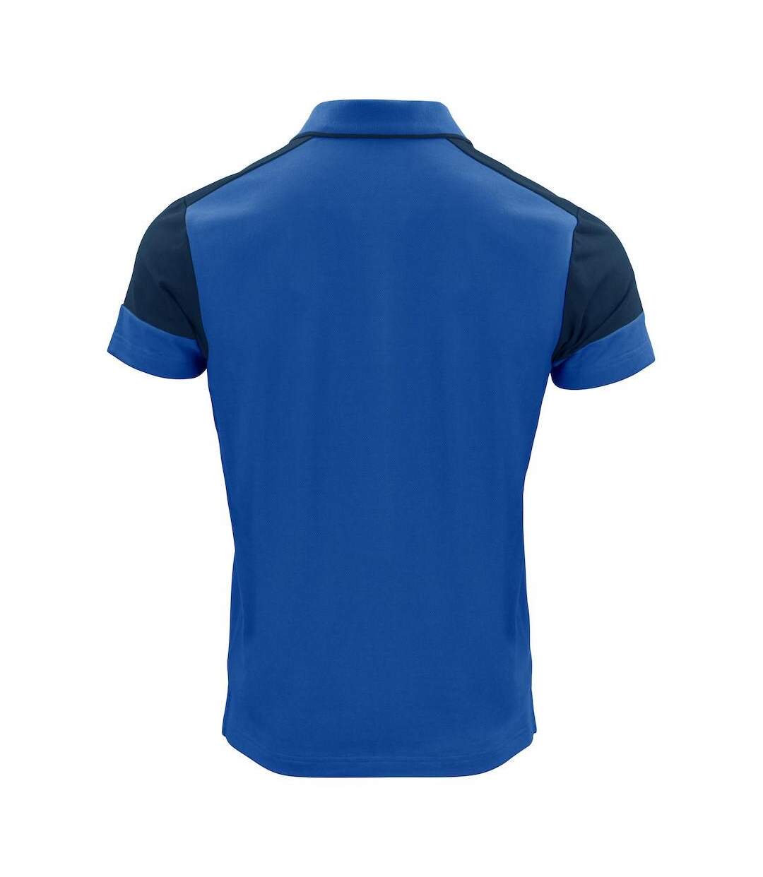 Mens Prime Contrast Polo Shirt Navy Cobalt Blue Printer-2