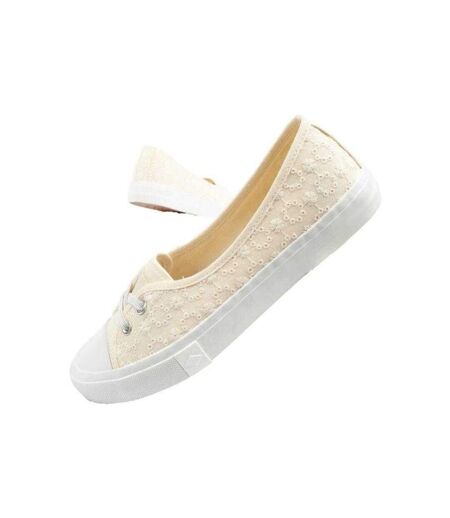 Mocassins Motif/style Brodé Femme Beige Lee Cooper