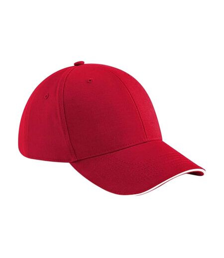 Casquette Motif/style 6 Panneaux Athleisure Rouge Blanc Beechfield