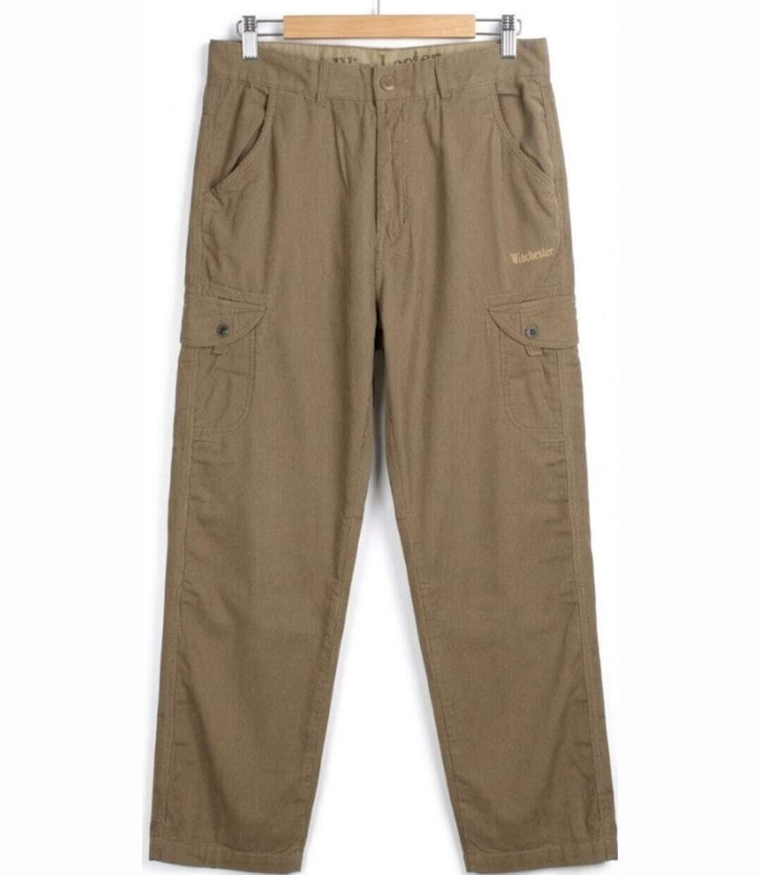 WINCHESTER WE1280C — Pantalon détente camel : l'élégance du coton à rayures-2