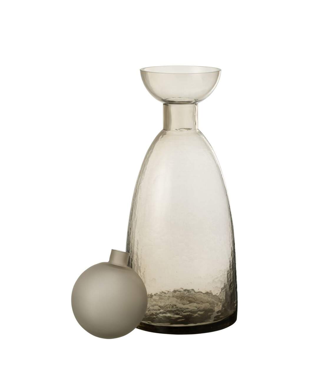 Vase Bouteille Bouchon en Verre Yoko 43cm Grège-2