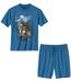 Men's Blue Cotton Pyjama Short Set