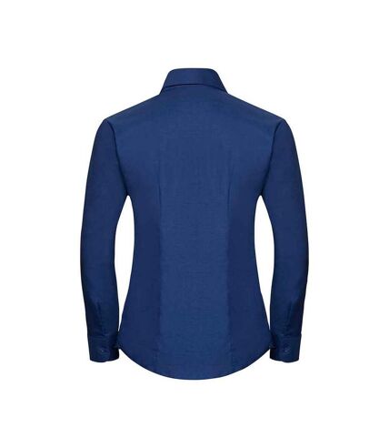 Womens/ladies oxford long-sleeved shirt bright royal blue Russell Collection