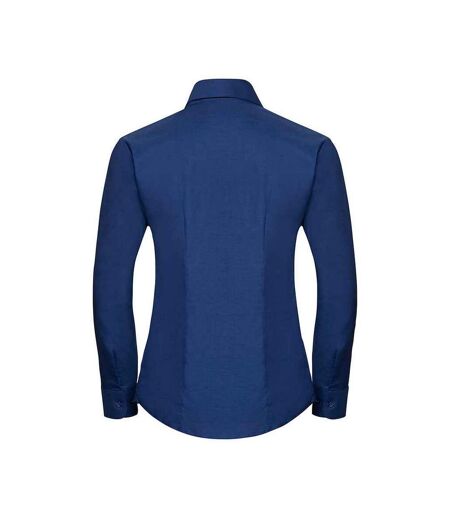 Womens/ladies oxford long-sleeved shirt bright royal blue Russell Collection