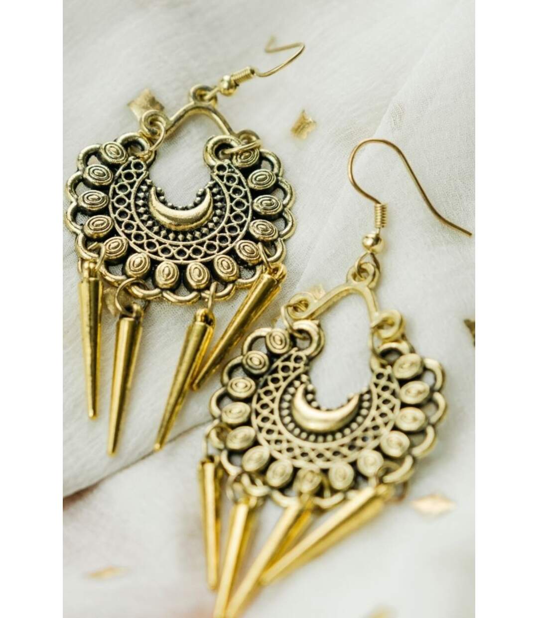 Oxidised Intricate Colourful Silver Plated Bohemian Indian Asian Drop Jhumkis-1