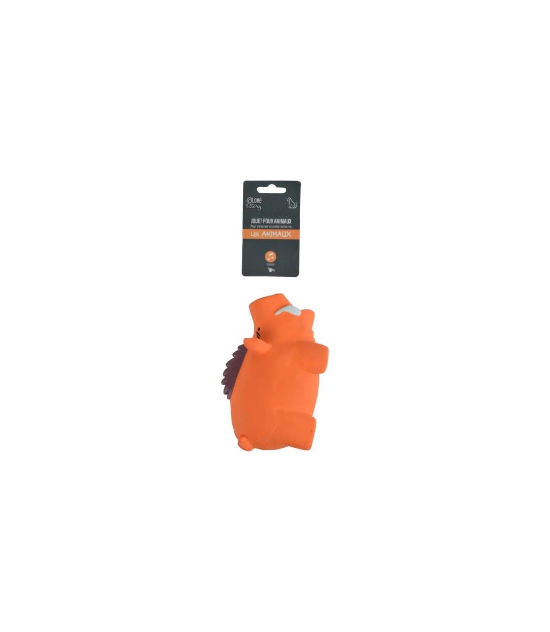 Jouet Sonore en Latex Sanglier 16cm Orange-2