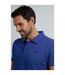 Mens miles pique organic polo shirt cobalt blue Weird Fish-4