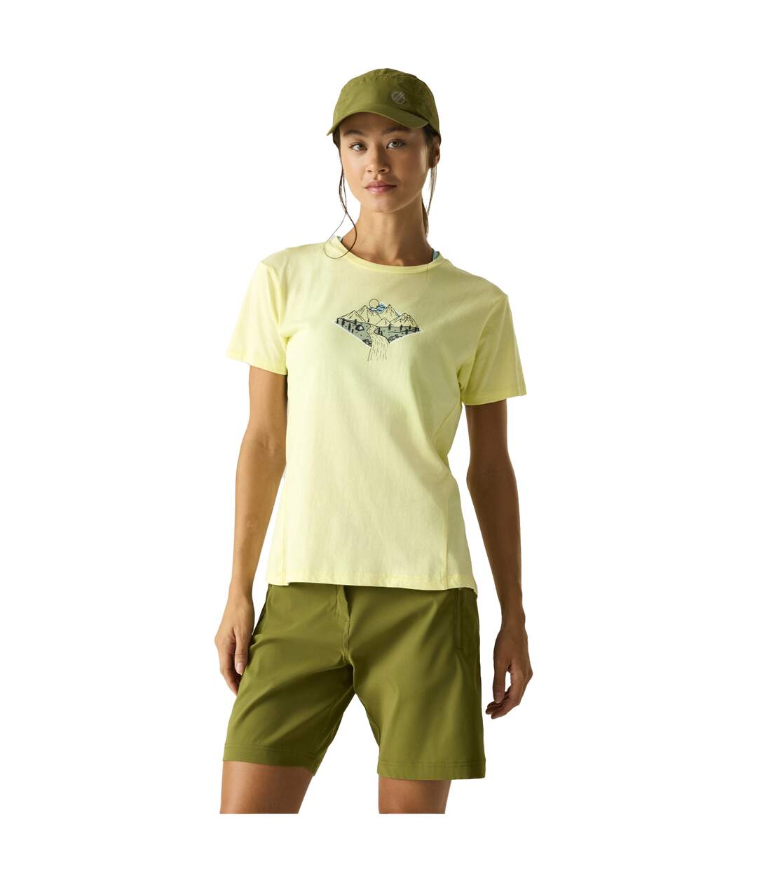 Womens/ladies Tranquility Iii Mountain T-shirt Wax Yellow Dare 2B-1