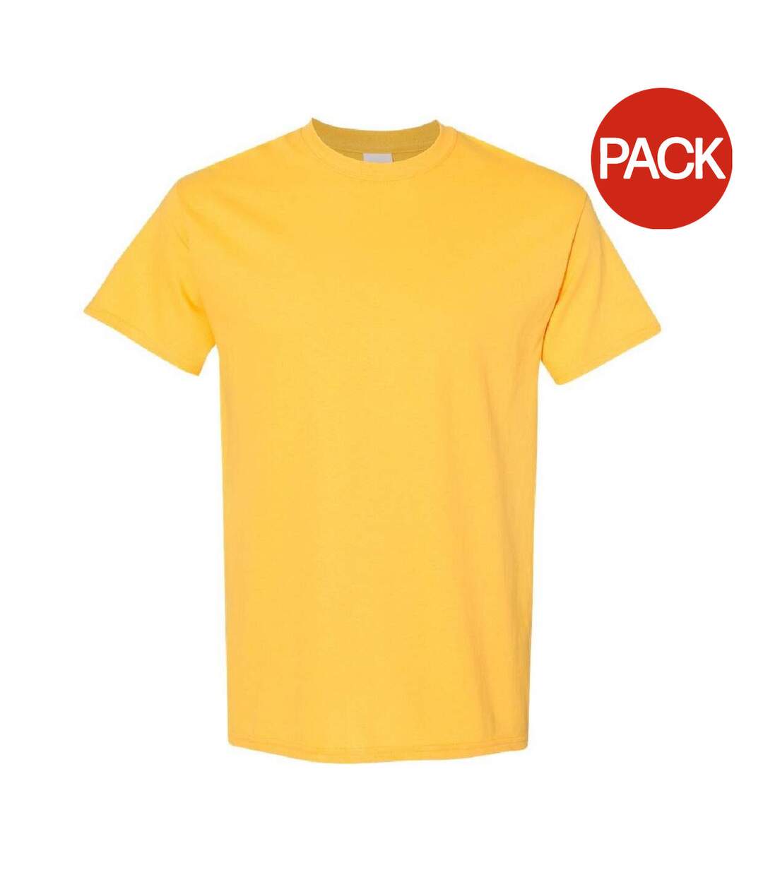 Lot de 5  t-shirts manches courtes hommes jaune Gildan-1