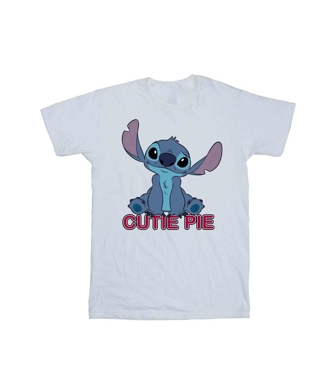 Disney Femmes/Ladies Lilo And Stitch Stitch Cutie Pie Cotton Boyfriend T-Shirt (Blanc) - UTBI29723-1