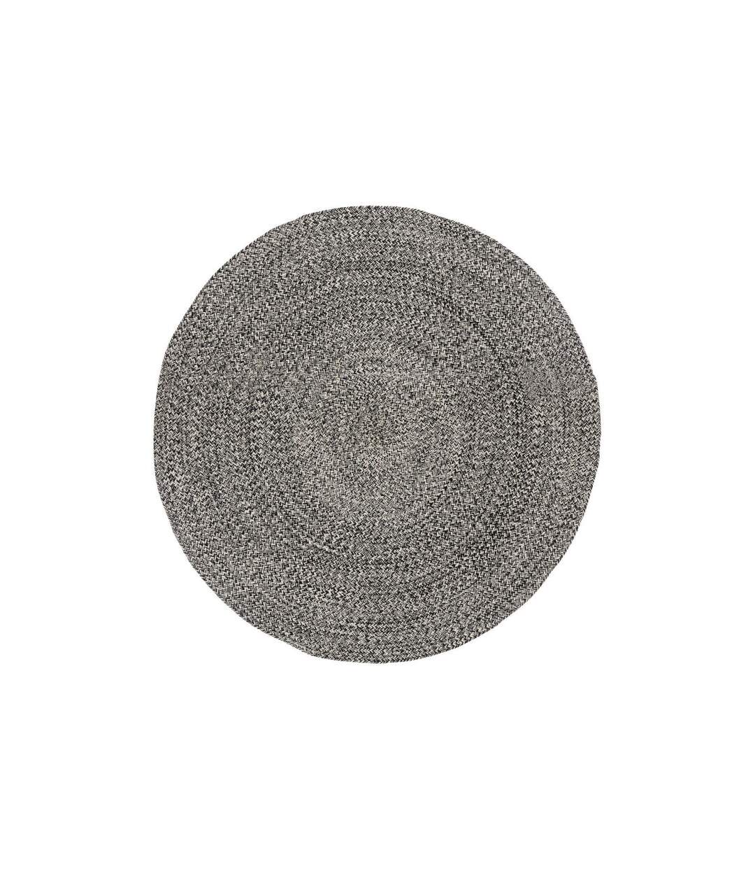 Tapis Déco Tressé Café 120cm Noir-1