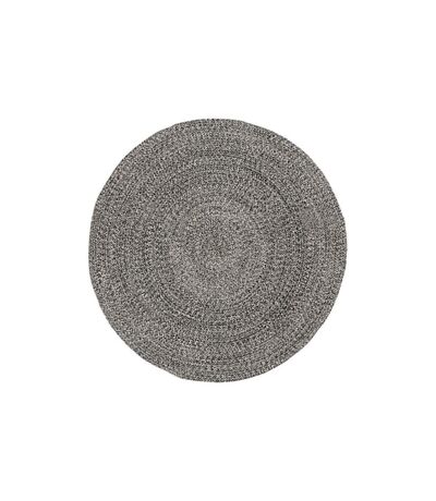 Tapis Déco Tressé Café 120cm Noir