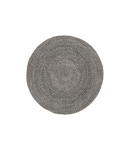 Tapis Déco Tressé Café 120cm Noir